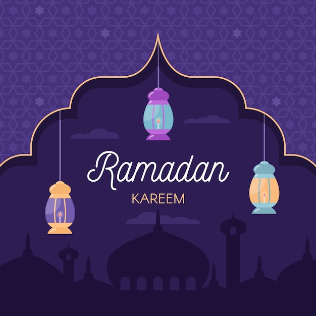 Flat design ramadan