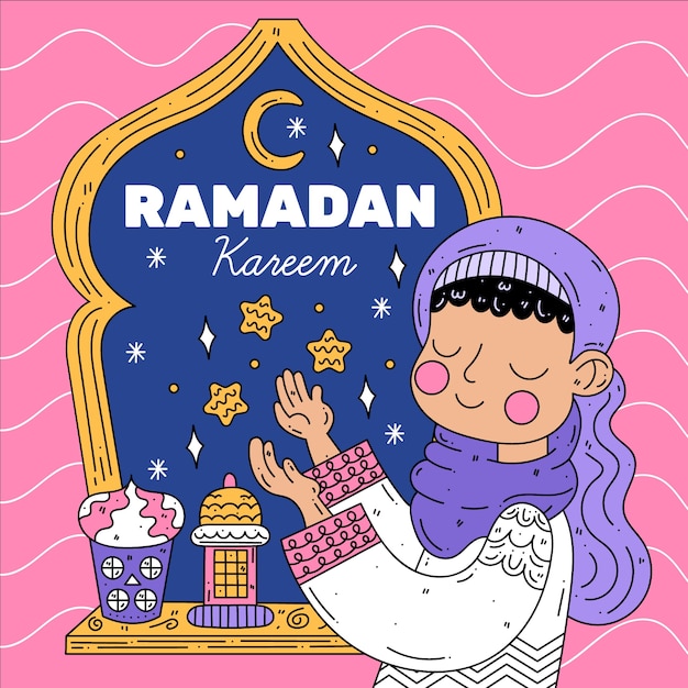 Flat design ramdan celebration concept