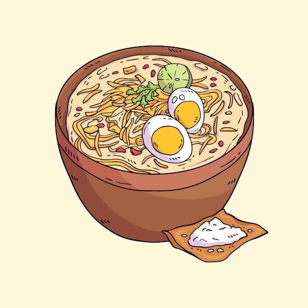 Free Vector flat design ramen illustration