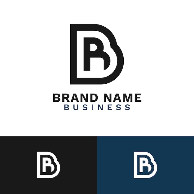 Free Vector flat design rb monogram logo