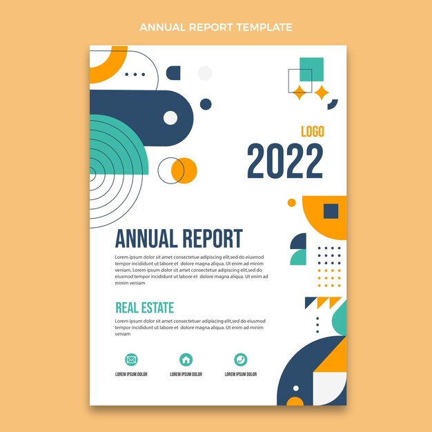 Flat design real estate annual report