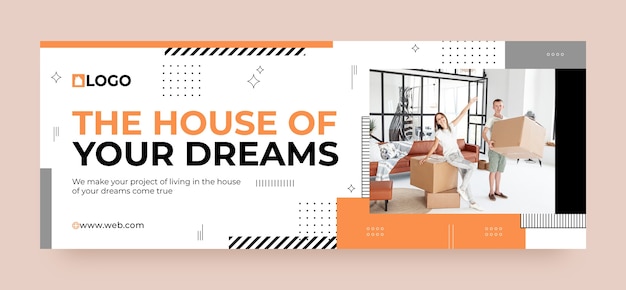 Free Vector flat design real estate facebook cover