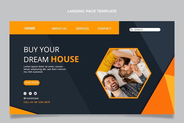 Flat design real estate landing page