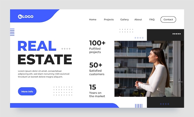 Flat design real estate  landing page