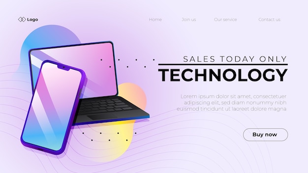 Free Vector flat design realistic landing page template