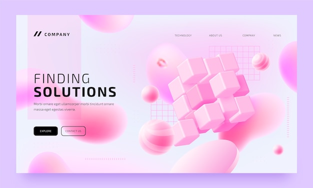 Flat design realistic landing page