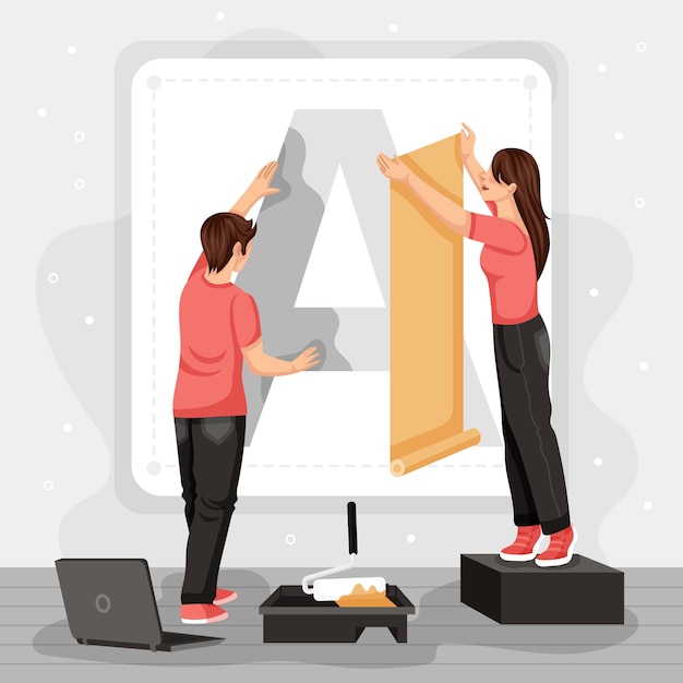 Flat design rebranding illustration