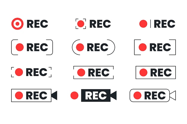 Free vector flat design rec label set