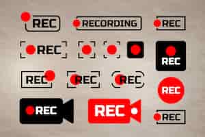 Free vector flat design rec label set