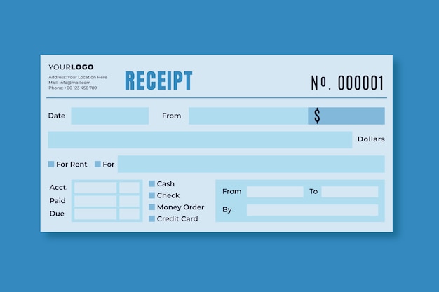 Flat design receipt book template