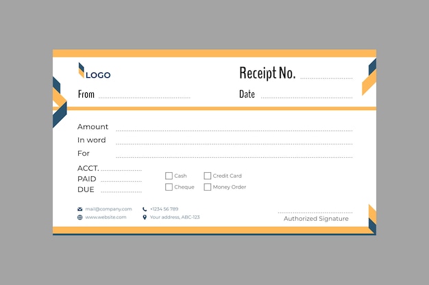 Flat design receipt book template