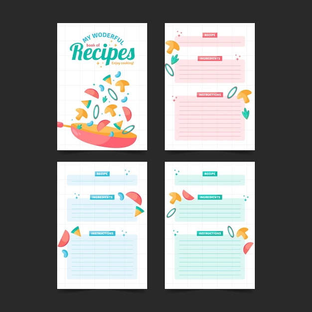 Flat design recipe book design