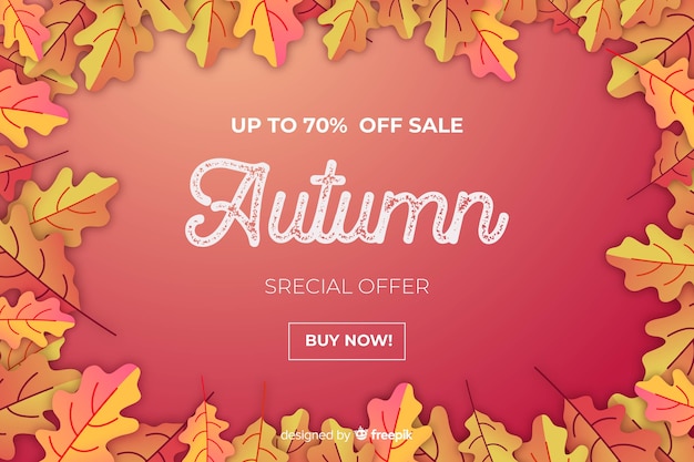 Free vector flat design of red autumn sale