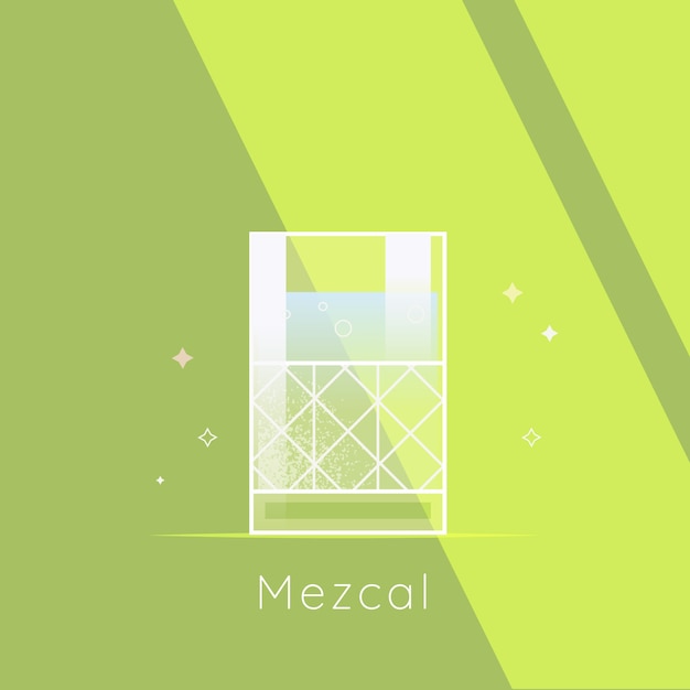 Flat design refreshing mezcal illustration