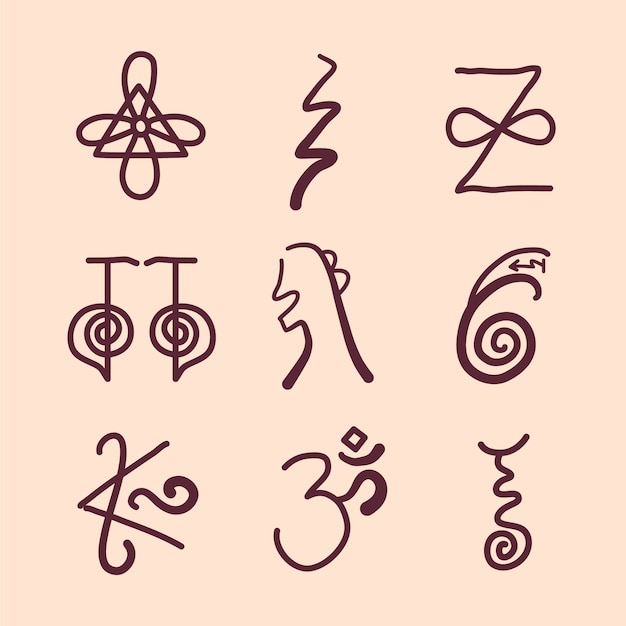 Free Vector flat design reiki symbols