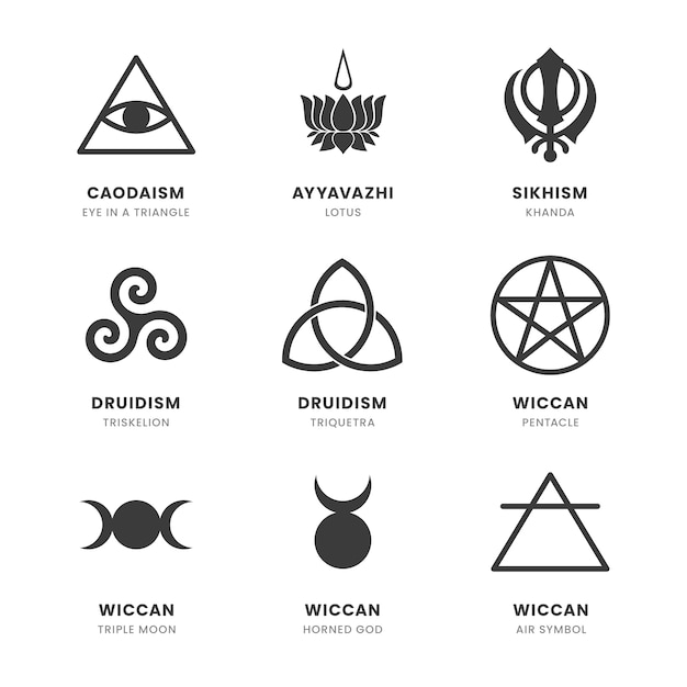 Free vector flat design religious symbol collection