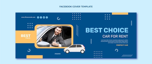 Free Vector flat design rent car facebook cover