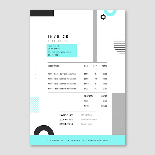 Free Vector flat design repair shop invoice template