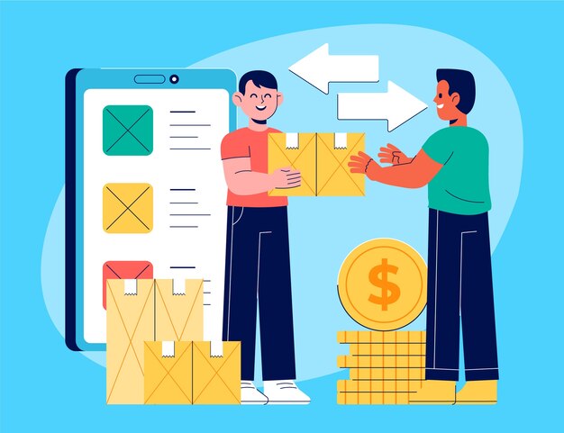 Flat design reseller illustration