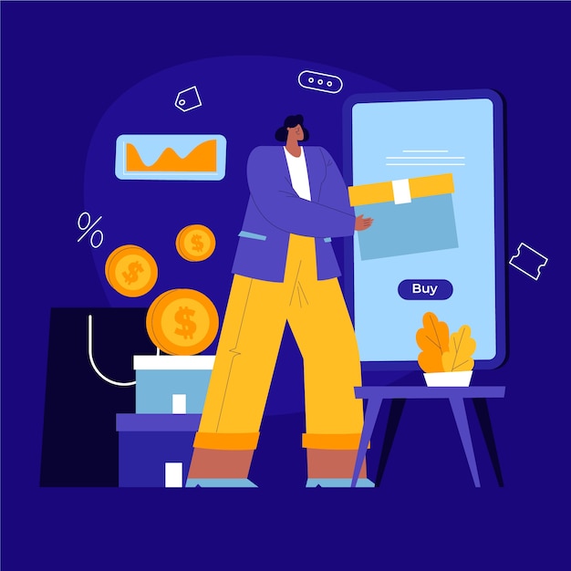 Flat design reseller illustration