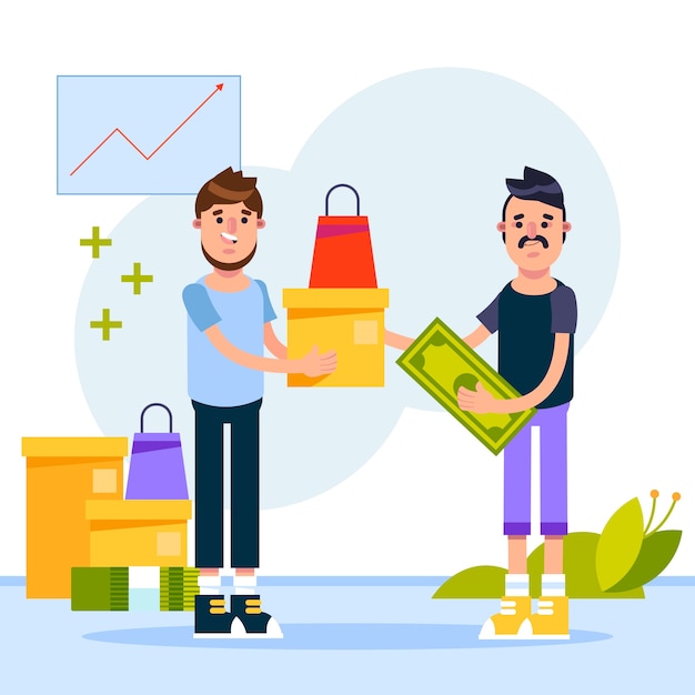 Flat design reseller illustration