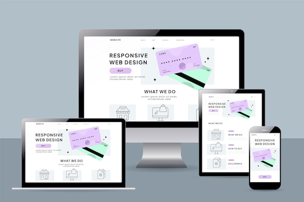 Flat design of responsive website design