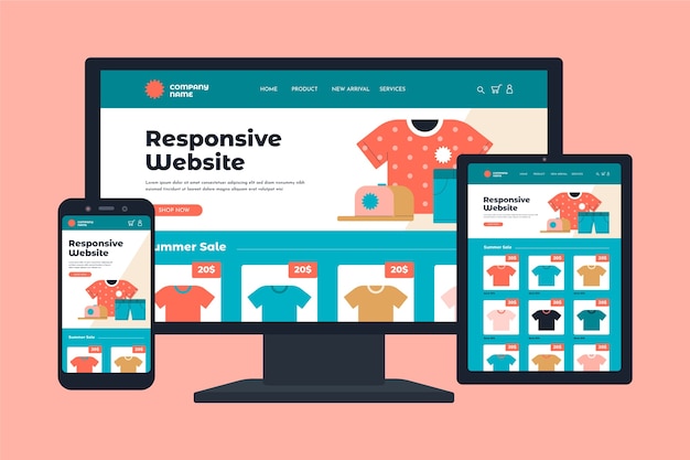 Free Vector flat design responsive website design