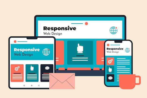 Free vector flat design responsive website design