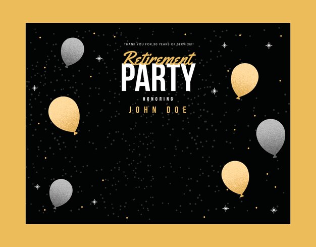 Flat design retirement party photocall template