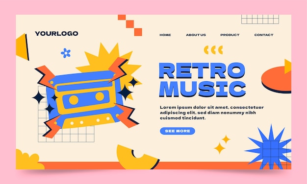 Free Vector flat design retro branding template