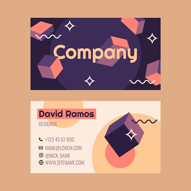 Free vector flat design retro business card design