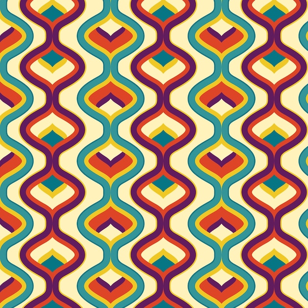 Flat design retro renew pattern illustration