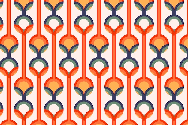 Flat design retro renew pattern