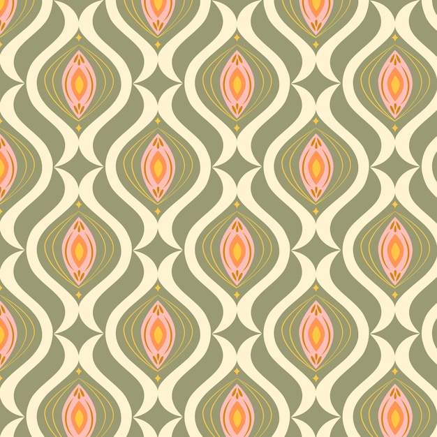 Flat design retro renew pattern