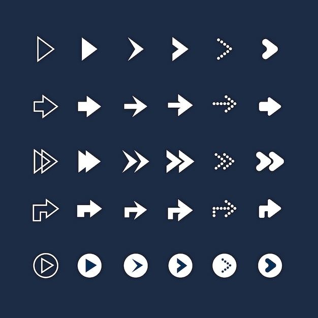 Free vector flat design right arrow set