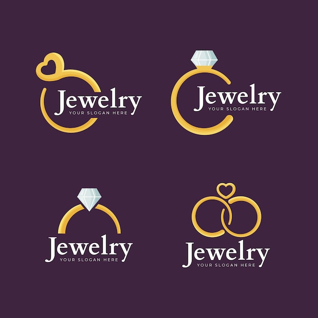 Flat design ring logo collection