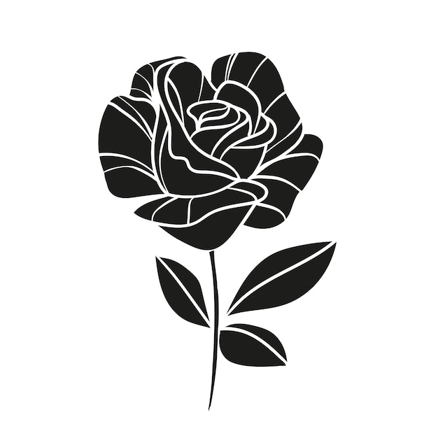 Free vector flat design rose silhouette