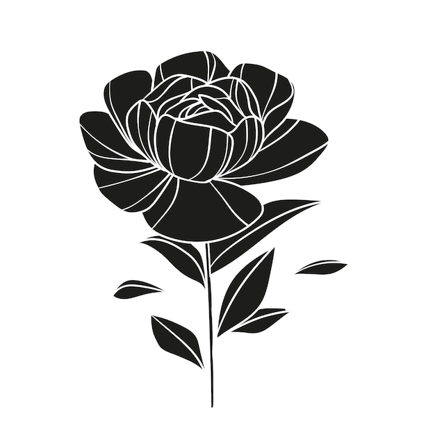 Flat design rose silhouette