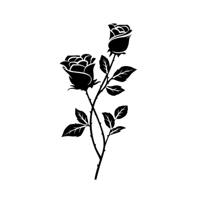 Free Vector flat design rose silhouette