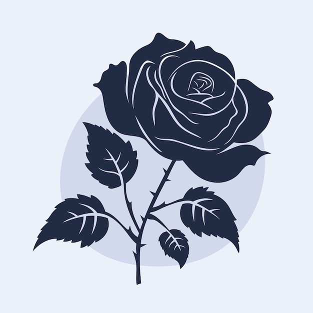 Free Vector flat design rose silhouette