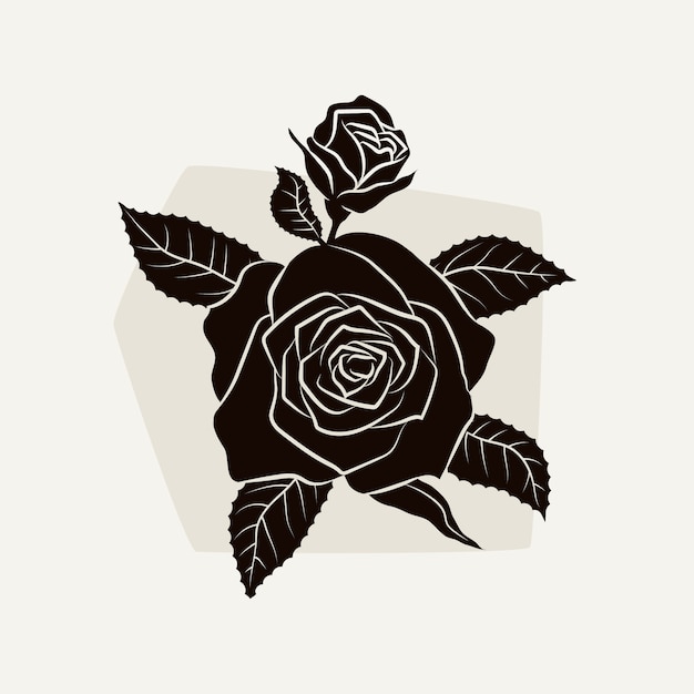 Free Vector flat design rose silhouette