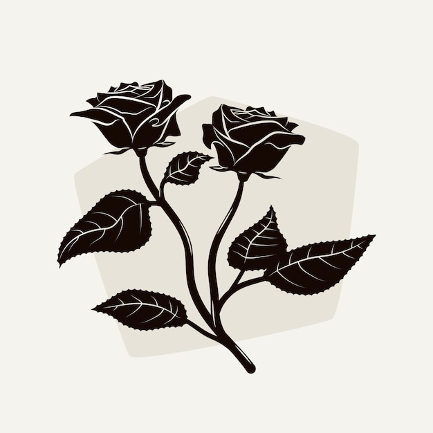 Free Vector flat design rose silhouette