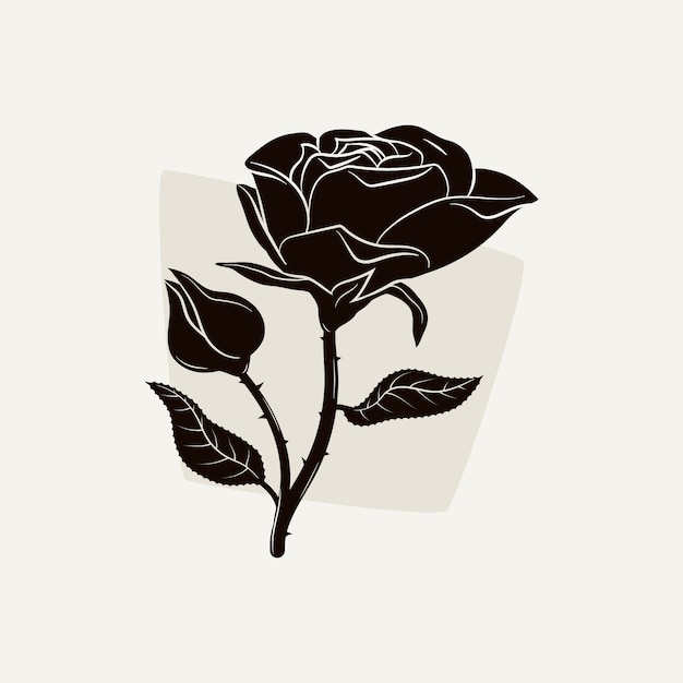 Free Vector flat design rose silhouette