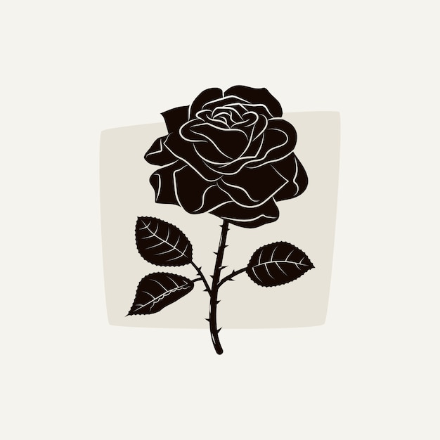 Free vector flat design rose silhouette