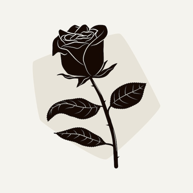 Free Vector flat design rose silhouette