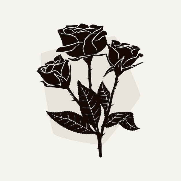 Free Vector flat design rose silhouette