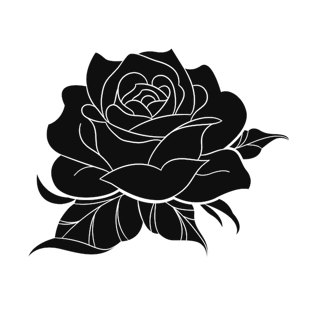 Free Vector flat design rose silhouette