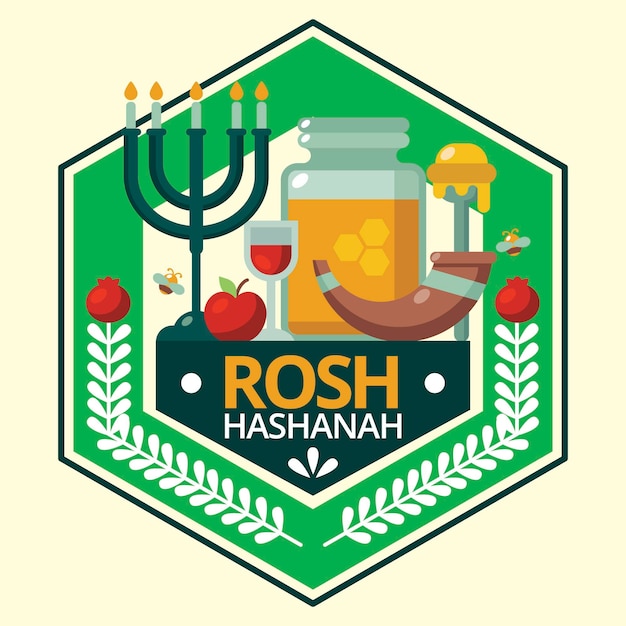 Free Vector flat design rosh hashanah concept