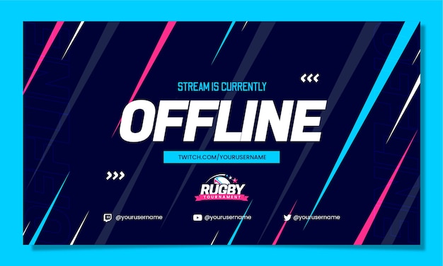 Flat design rugby game twitch background