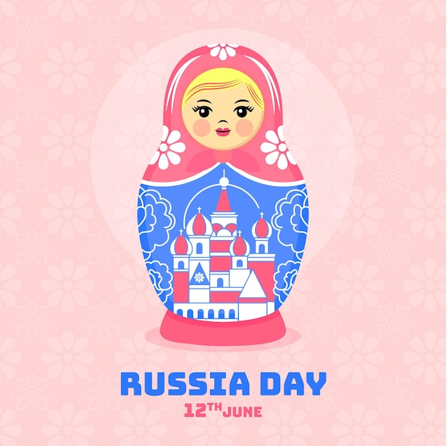 Free Vector flat design russia day concept